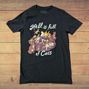 Retro Y2k Hot Topic Hell is Full of Cats mens small shirt